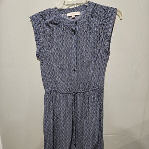 LOFT Blue Geometric Maxi Dress